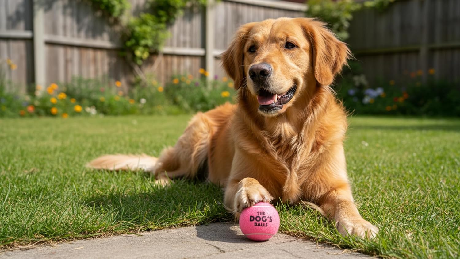 The Dog's Balls Dog Tennis Balls for Dogs, Pink, 12-Pack - Non-Abrasive Felt Fetch Balls, Tough Rubber Core, Float in Water, Fits Standard Launchers