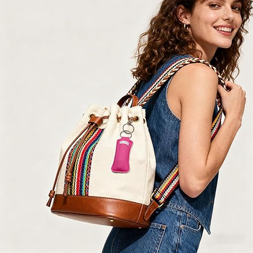 10 Pcs Chapstick Holder Key Chain Lipstick Holder with Keychains Portable Lip Balm Holder Keychain Accessories for Women 10 Colors