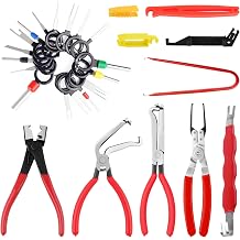 11PCS Automotive Electrical Terminal Connector Separator Removal Tool Kit,Straight & 60 Electrical Connectors Removal Tool/Terminal Removals Tools Kit,Electricals Connector Tools