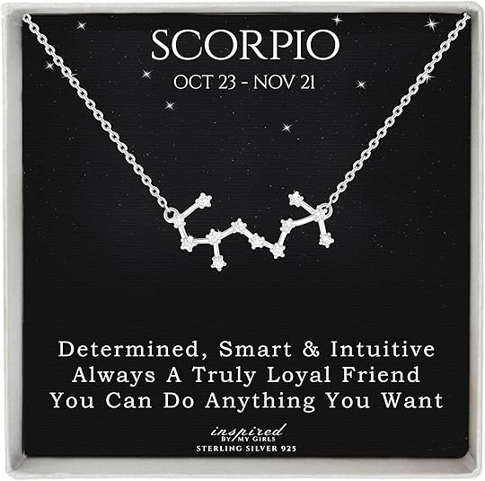 Sterling Silver Zodiac Constellation Necklace Astrology Horoscope Keepsake Card Gift For Women - Scorpio (Oct 24 - Nov 21)