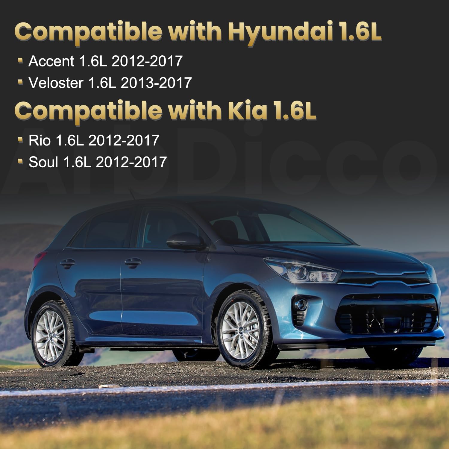 23110-2B610 1.6L Engine Crankshaft Con Rods & Bearing Kit Compatible with Hyundai Accent Veloster 1.6 2012-2017, Fit for Kia Rio Soul 1.6 2012-2017, 231102B610 23510-2B010