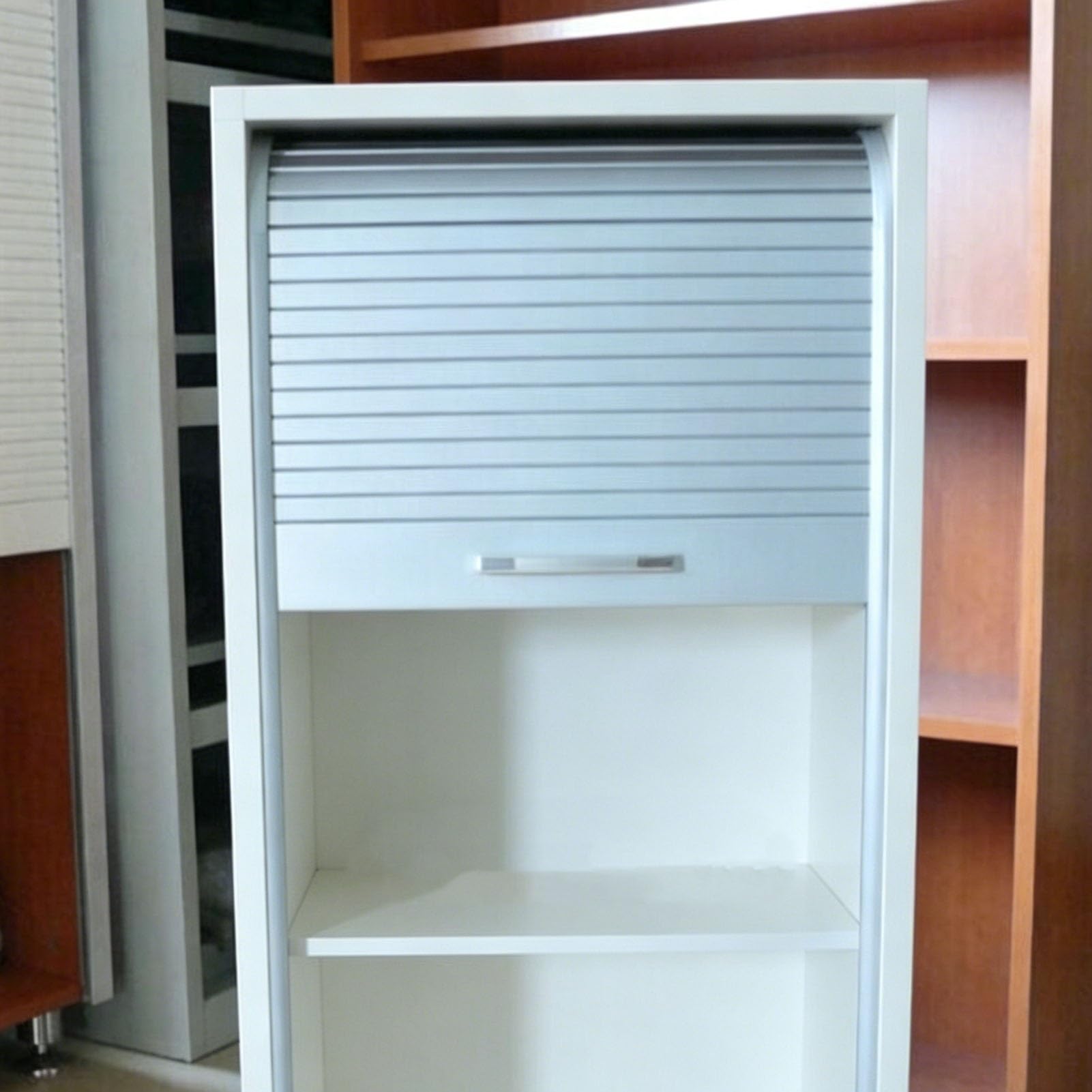 Porte Accordéon Interieur Kit de Porte Tambour en PVC pour Armoire de Cuisine - Porte Coulissante Verticale à Volet Roulant pour Garage à Appareils(61x91cm(24x36in))