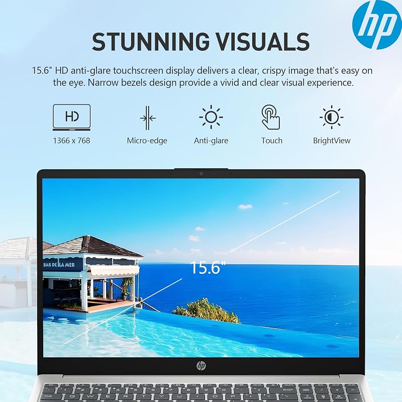 HP 15 Inch Laptop Touchscreen Computer, 15.6" Touch Screen Business Laptop, Windows 11 Pro | 10-Key Number Pad | 10-core Intel Core i5 • 32GB RAM 2TB SSD image 6