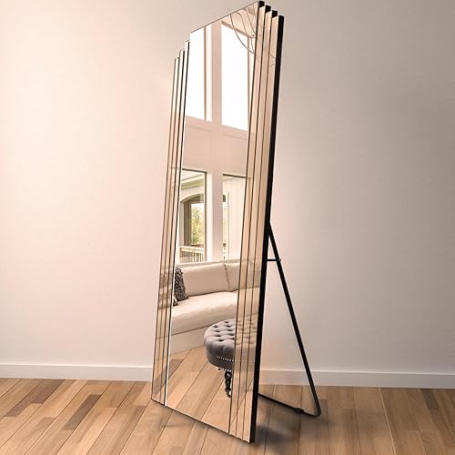 Miniatura 3 de WallBeyond Espejo de longitud completa con soporte de 64 x 21 pulgadas, espejo rectangular grande de longitud completa montado en la pared para sala