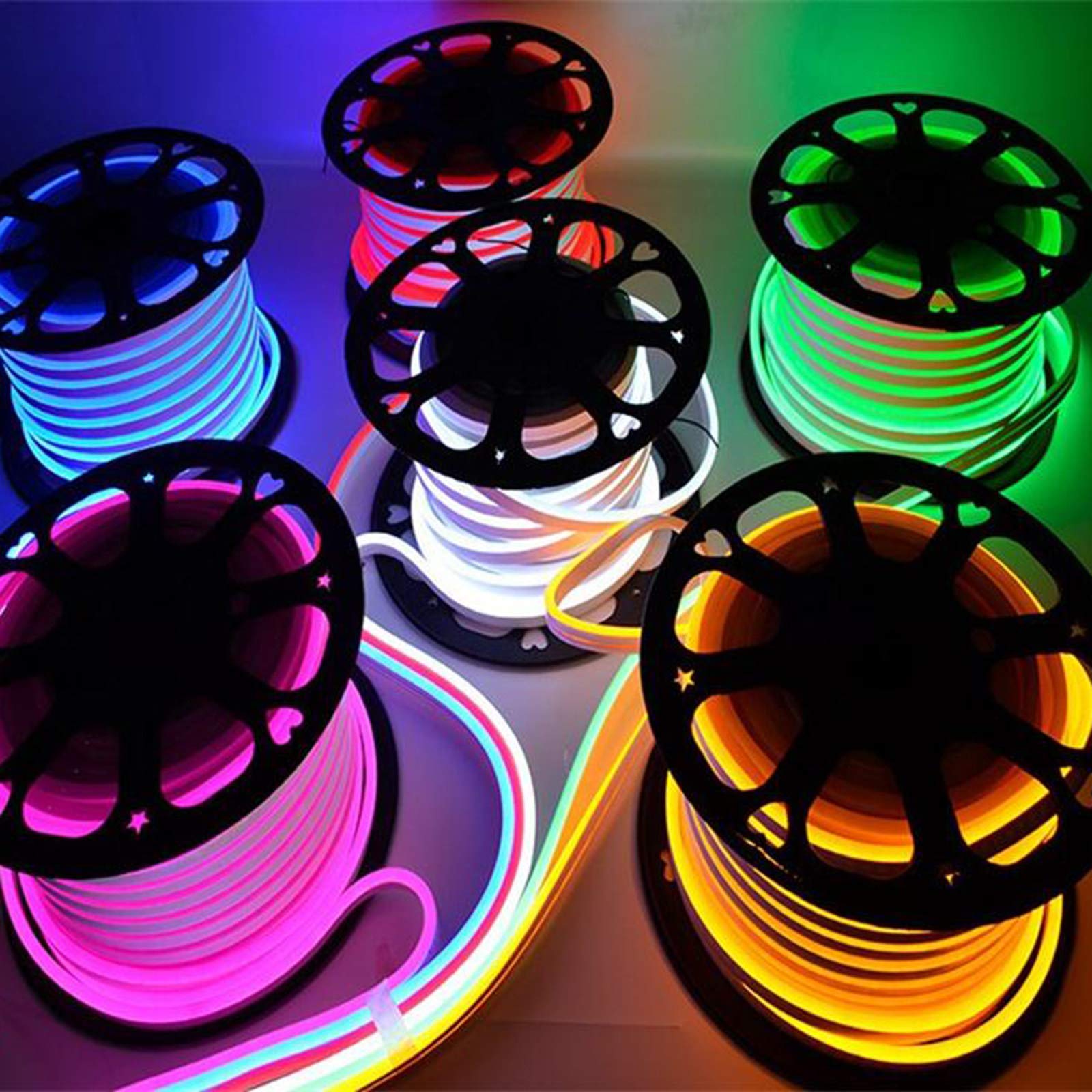 Taśma LED Neon (5M), Taśma LED, 5M Silikonowy wodoodporny Miękki pasek LED Neon, Taśma LED, Zewnętrzne elastyczne światło Wodoodporne silikonowe liny świetlne,E