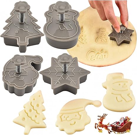 Amazon Ladruph クリスマス クッキー型 4個セット 型抜き クリスマス サンタ クリスマスツリー 雪だるま 雪の結晶 製菓用品 道具 キッチン プレスタイプ キッチン お弁当 クッキング 抜き型セット ビスケット お菓子作り 手作り クリスマスケーキギフト クッキー型