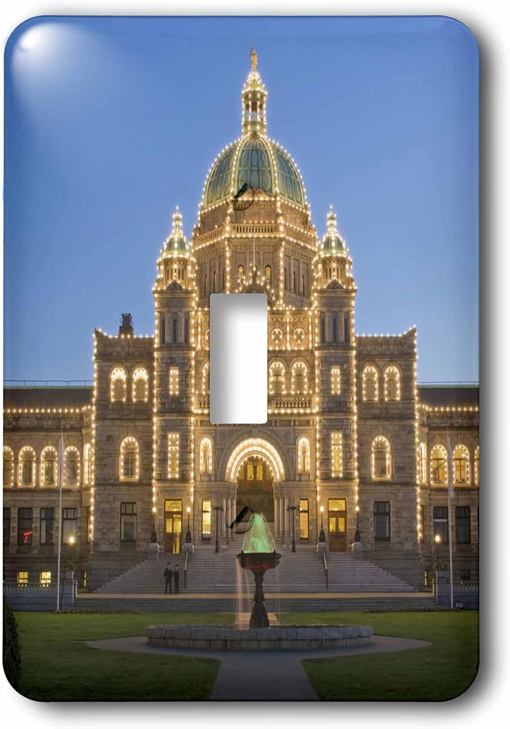 3dRose lsp_74092_1 Canada, Bc, Victoria, Bc Parliament Building At Dusk-Cn02 Rti0063 Rob Tilley Single Toggle Switch