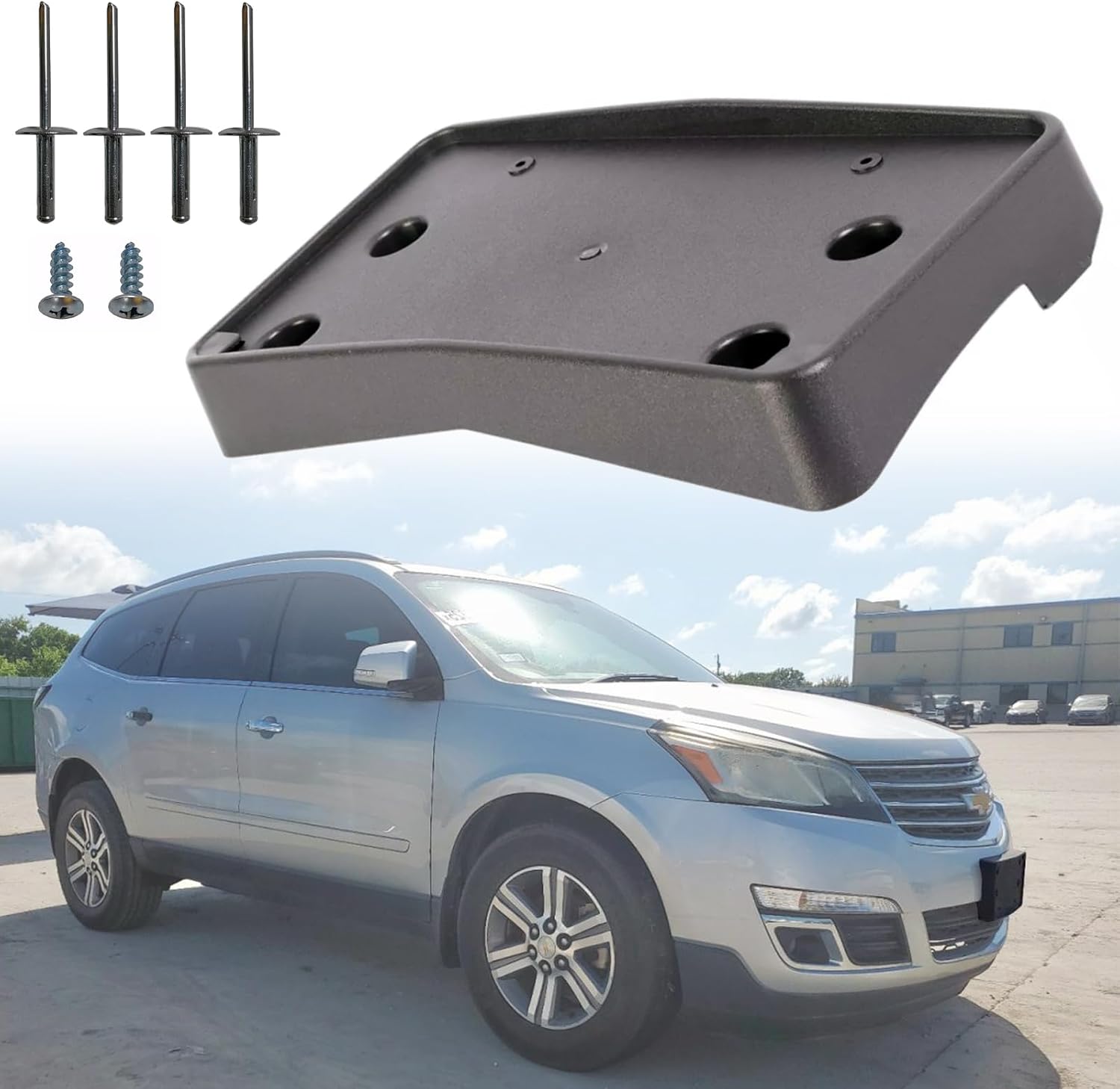 Front License Plate Frame for Chevy Traverse 2013 2014 2015 2016 2017 Front Bumper License Plate Holder Mounting Bracket Cover Replace# 22757025 Partslink# GM1068151