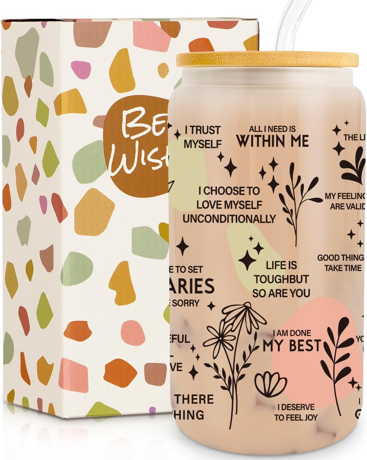 Positive Self Love 20 Oz Tumbler - Motivational Insulated Travel Cup With Lid