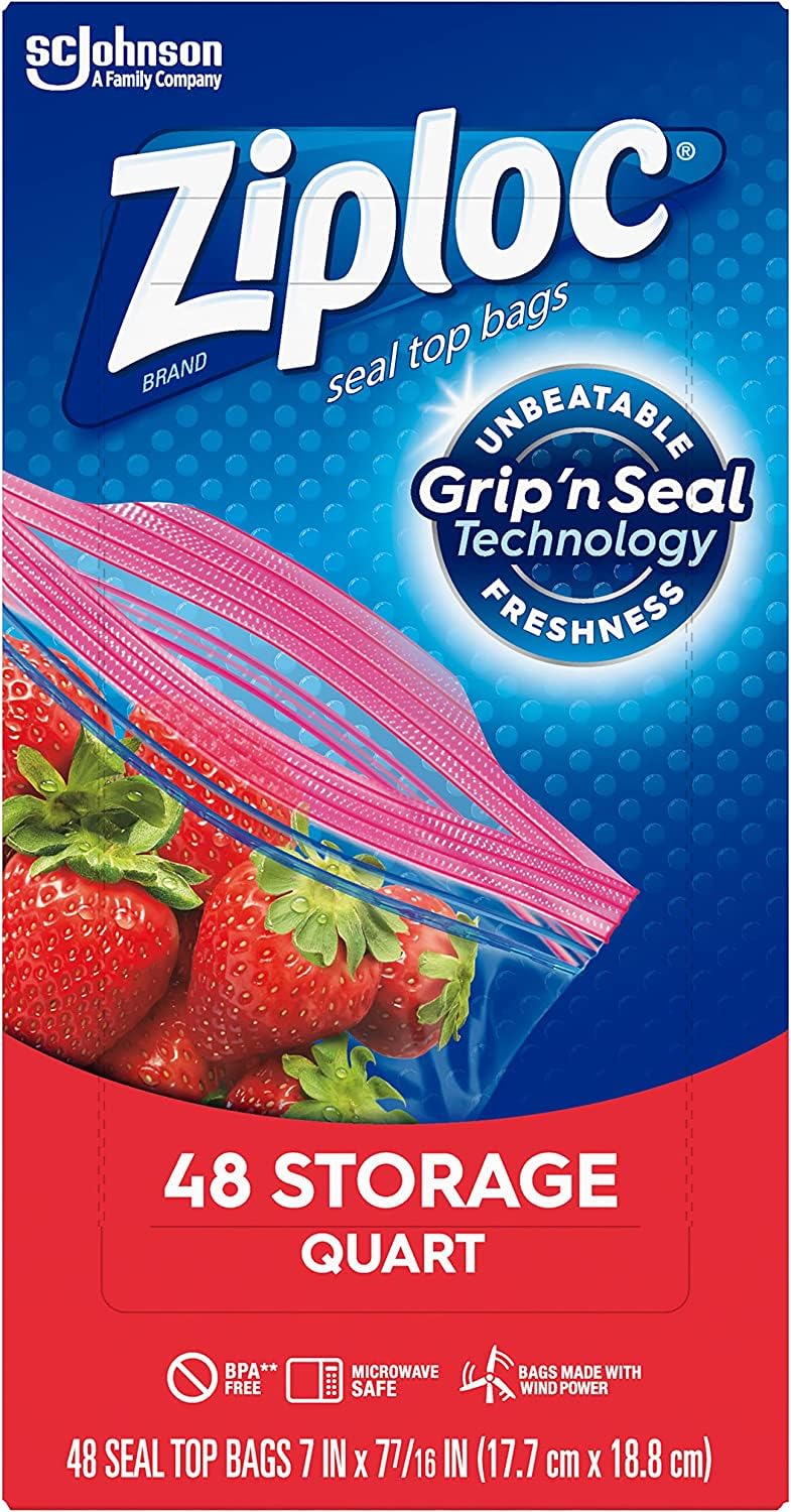 Ziploc Storage Bag Quart Value Pack-50 ct