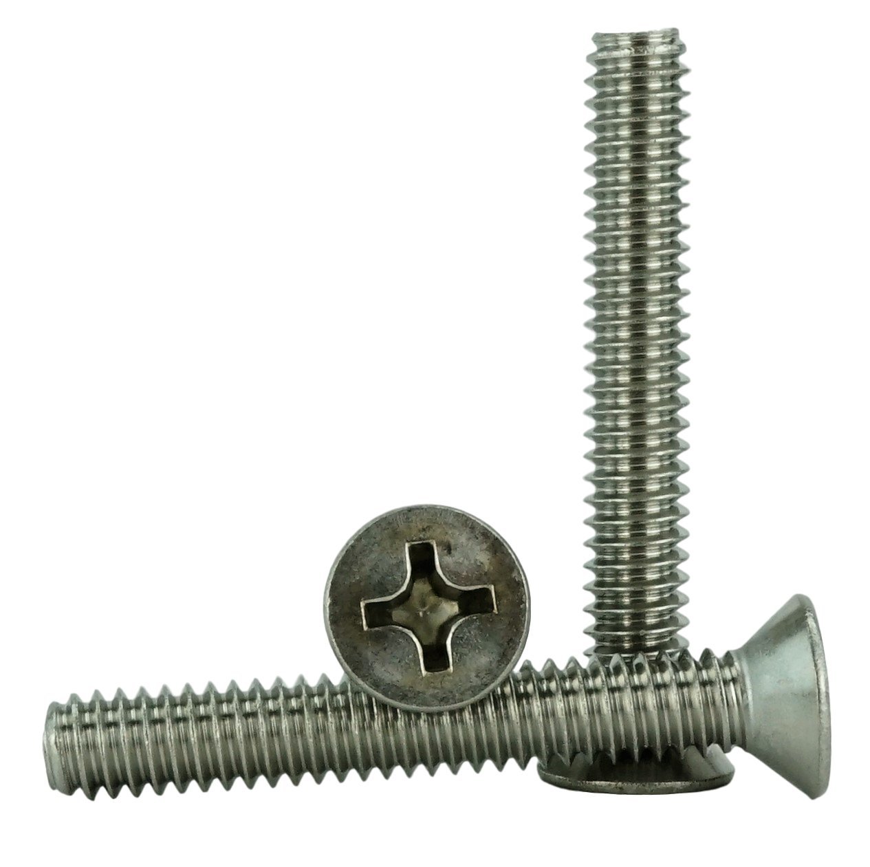 Stainless 1/4-20 x 1-3/4" (5/8" to 2-1/2" Lengths Available) Flat Head Machine Screws, Full Thread, Phillips Drive, Stainless Steel 18-8, Machine Thread (1/4-20 x 1-3/4")