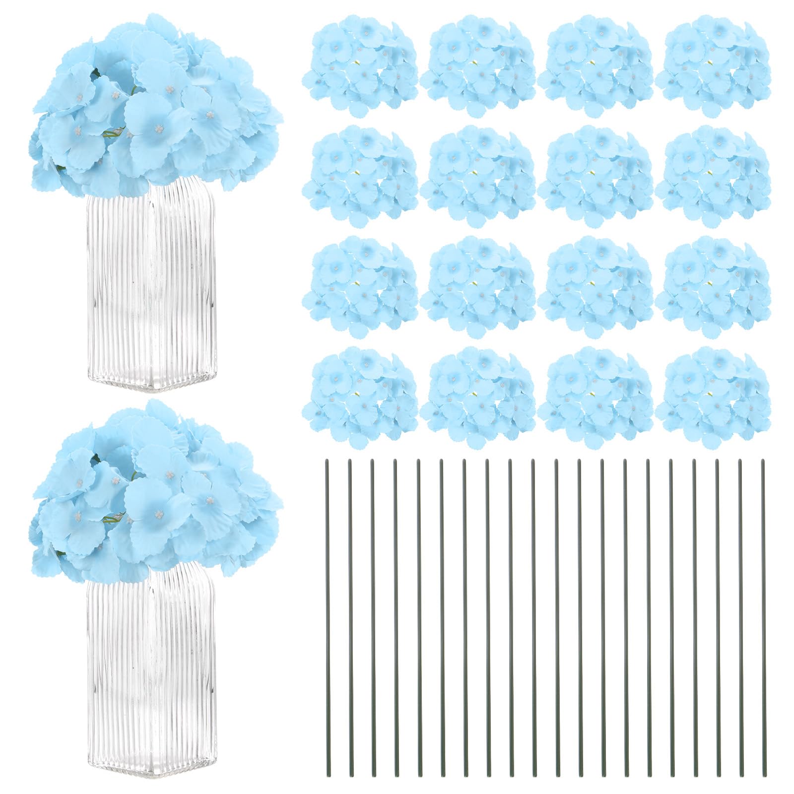 M METERXITY 66-Pack Silk Hydrangea Flowers