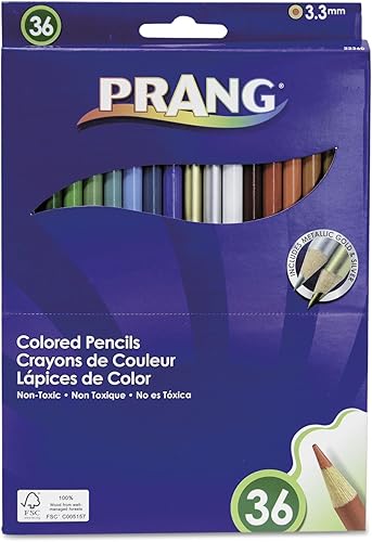 Prang 22360 - Lápices de madera de colores, 0.130 in, 36 colores surtidos