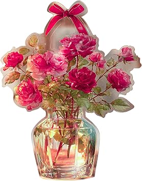 Floral Vase Wood Wall Art - 11.11"x9" Natural Wooden Decor Sign for Living Room, Bedroom, Office - Ready to Gift