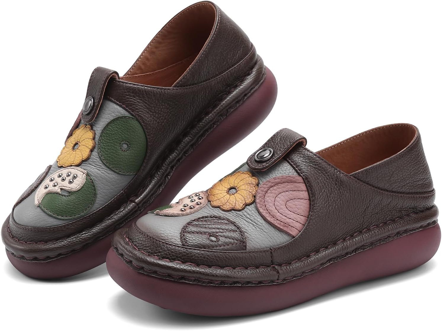 Women's Slip On Clogs Comfortable Genuine Leather Mules