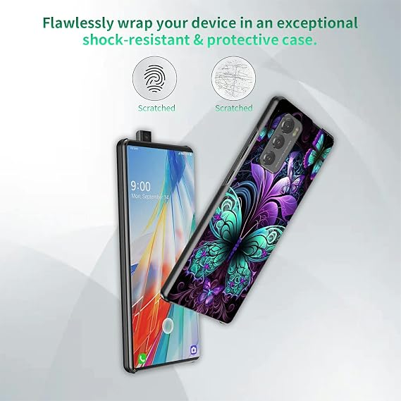 Rossy Slim Case for LG Wing 5G, for LG Wing 5G Phone Case with Art Butterflies Patten Design for Women Men Hard PC Shookproof Protection Anti-Scratch Cover for LG Wing 5G 6.8 inch