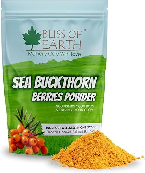 Bliss of Earth Sea Buckthorn Powder 100g   100% Pure Himalayan Berry Powder | No Added Sugar | Superfood for Smoothies, Drinks & Meals | Easy to Mix