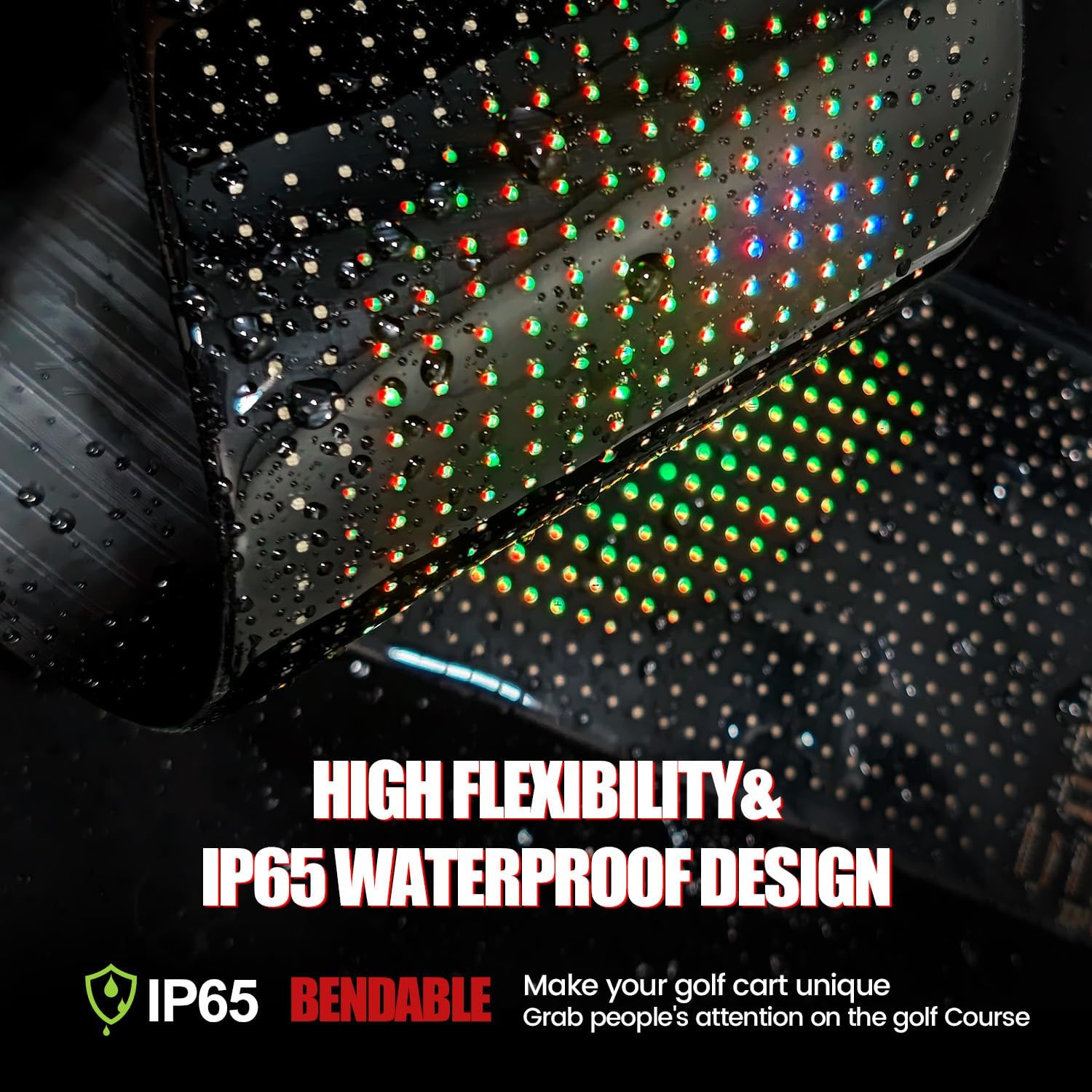 Golf Cart Devil Eyes Light Sign, 23.6"x4.7" Programmable Flexible Screen for Windshield, DIY Animated LED Sign with APP/Remote Control, for Golf Cart Decorations Halloween Festivals Trucks SUVs