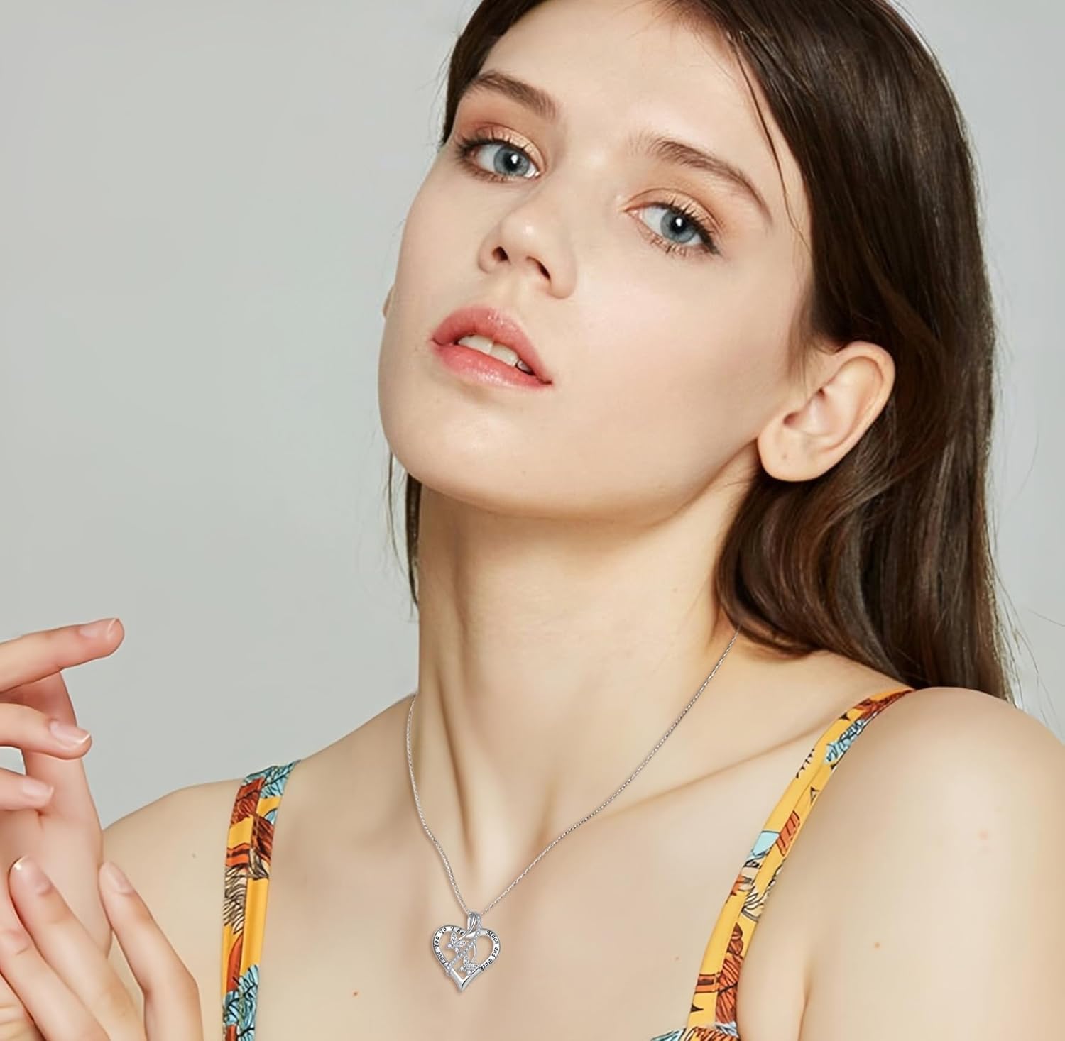 Heart Butterfly Necklace 925 Sterling Silver Love You to The Moon and Back Pendant Necklace Birthstone Jewelry for Women - Image 3