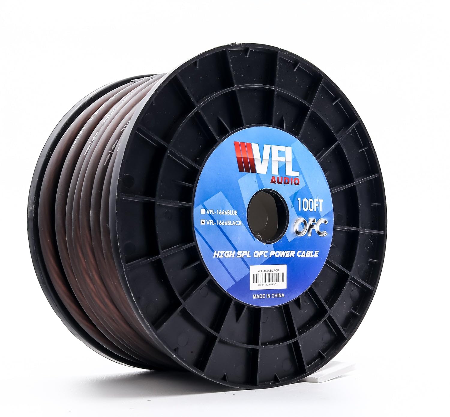 American Bass VFL 4 Gauge OFC Wire 100ft Roll Black