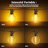 JEYMORKEY Fairy Lights LED Outdoor Power 20 m 65.5 ft G40 Bulbs - 3