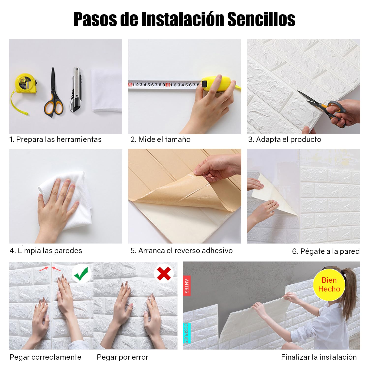 Panel de Pared Autoadhesivo 3D, 60 x 60cm, Renovación y Renovación de Paredes, Papel Tapiz Panel Decorativo Pared para Salón, Dormitorio, Fondo de TV, Cocina (12, Roca)