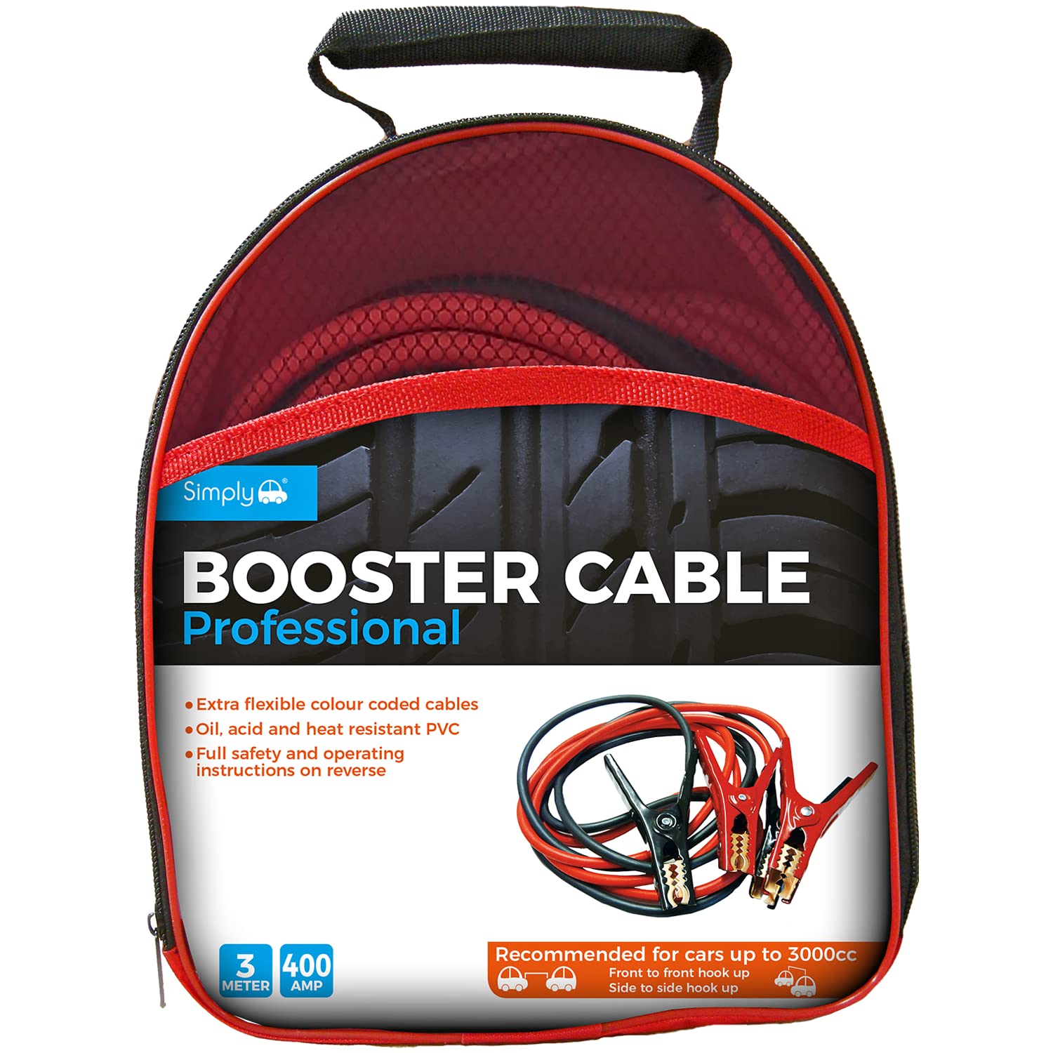Simply SP400 Professional Jump Booster Cable, 3M, 400AMP, 3 Metre