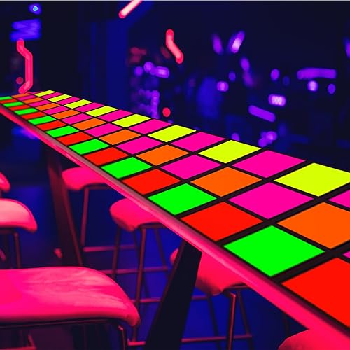 Miniatura 5 de Haull Pista de baile con luz neón de 236 x 39 pulgadas, decoración de fiesta de neón que brilla en la oscuridad, accesorios de pared fluorescentes