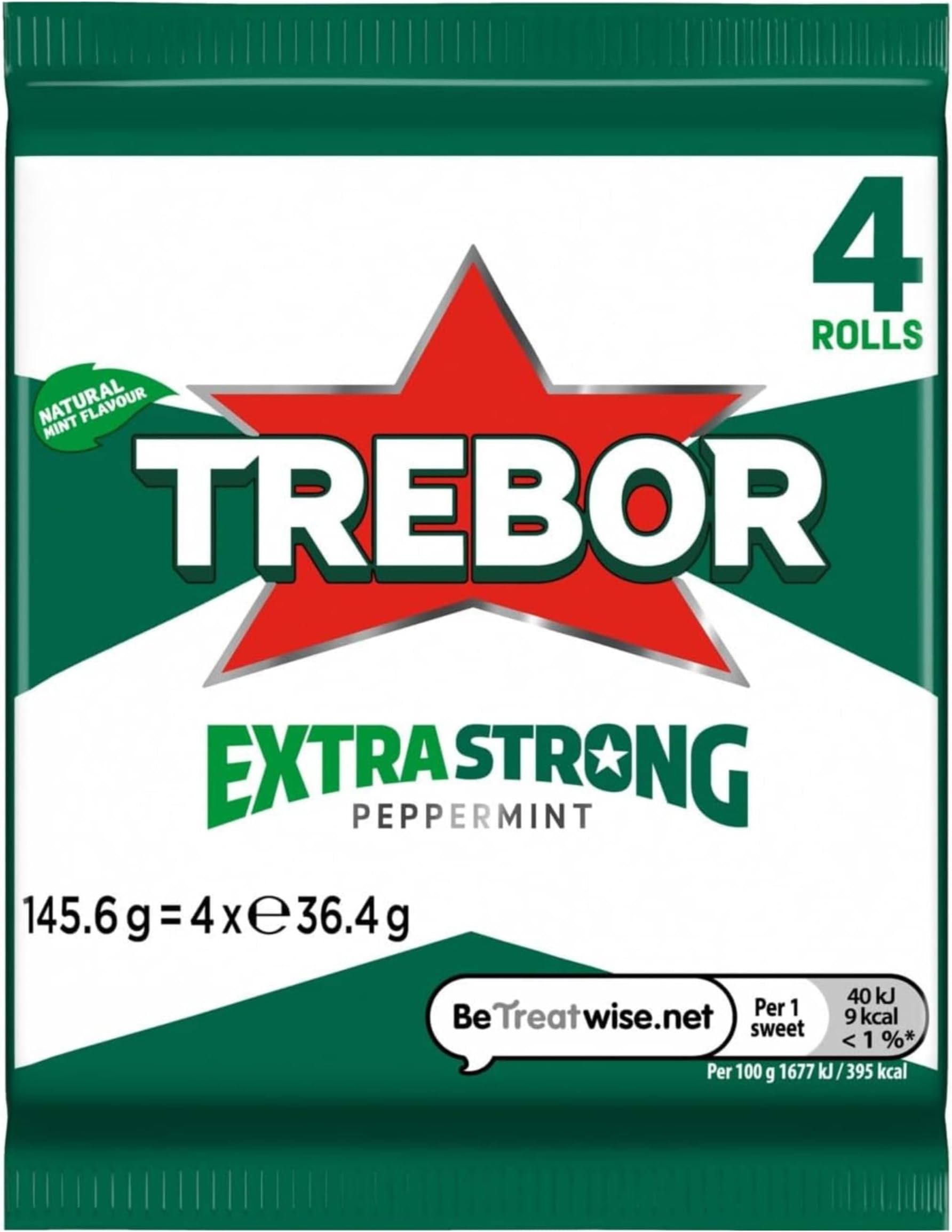 Trebor Extra Strong Peppermint Mints Pack of 6, 41g.