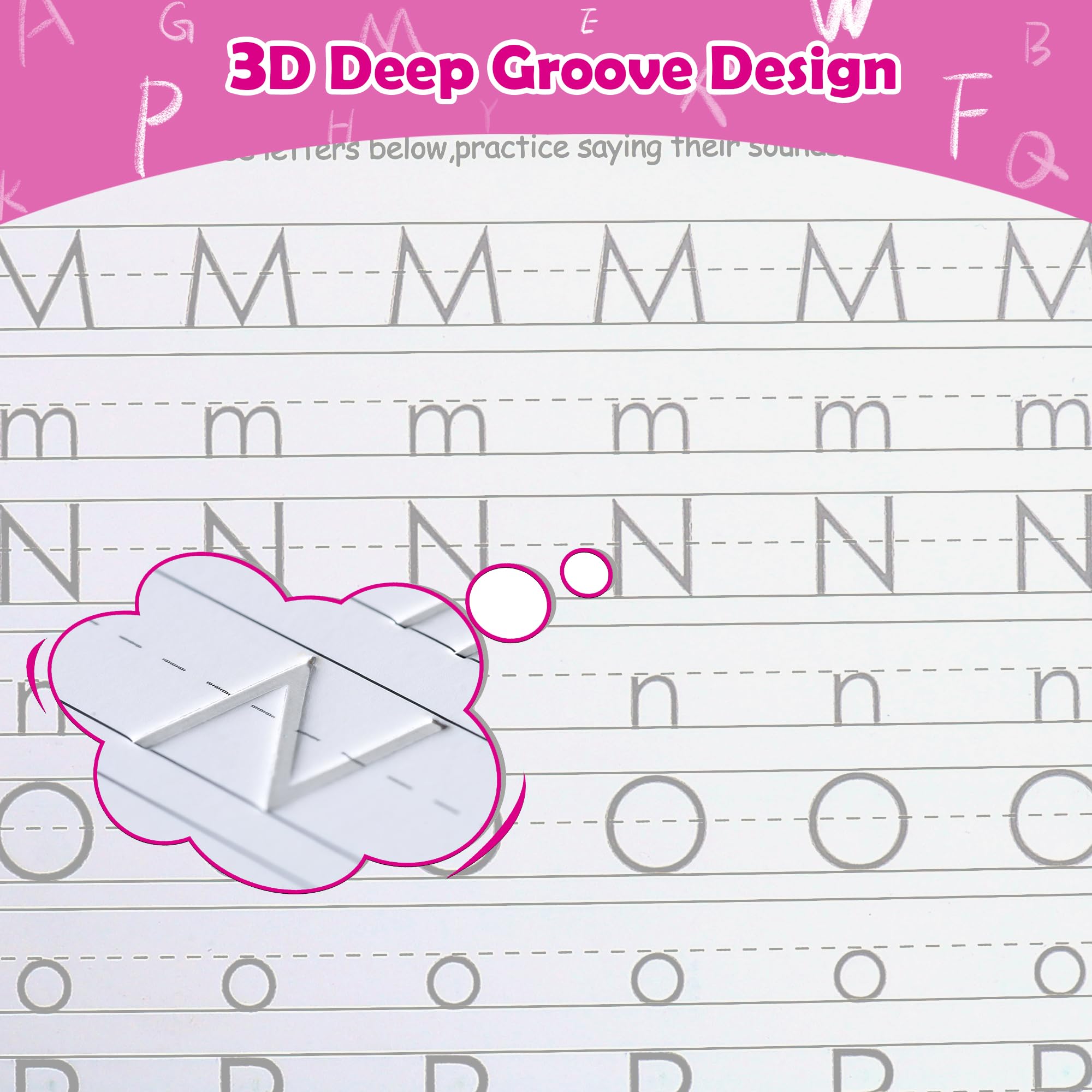 6 Pack Magic Grooved Copybooks, Magical Ink Handwriting Practice Books for Kindergarten Reusable Learning Activity Book - Image 4