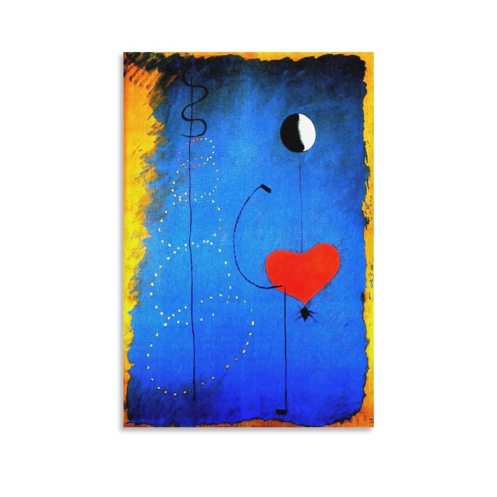 Impression sur toile Joan Miró tableau bleu de prestige 40x60 - 8
