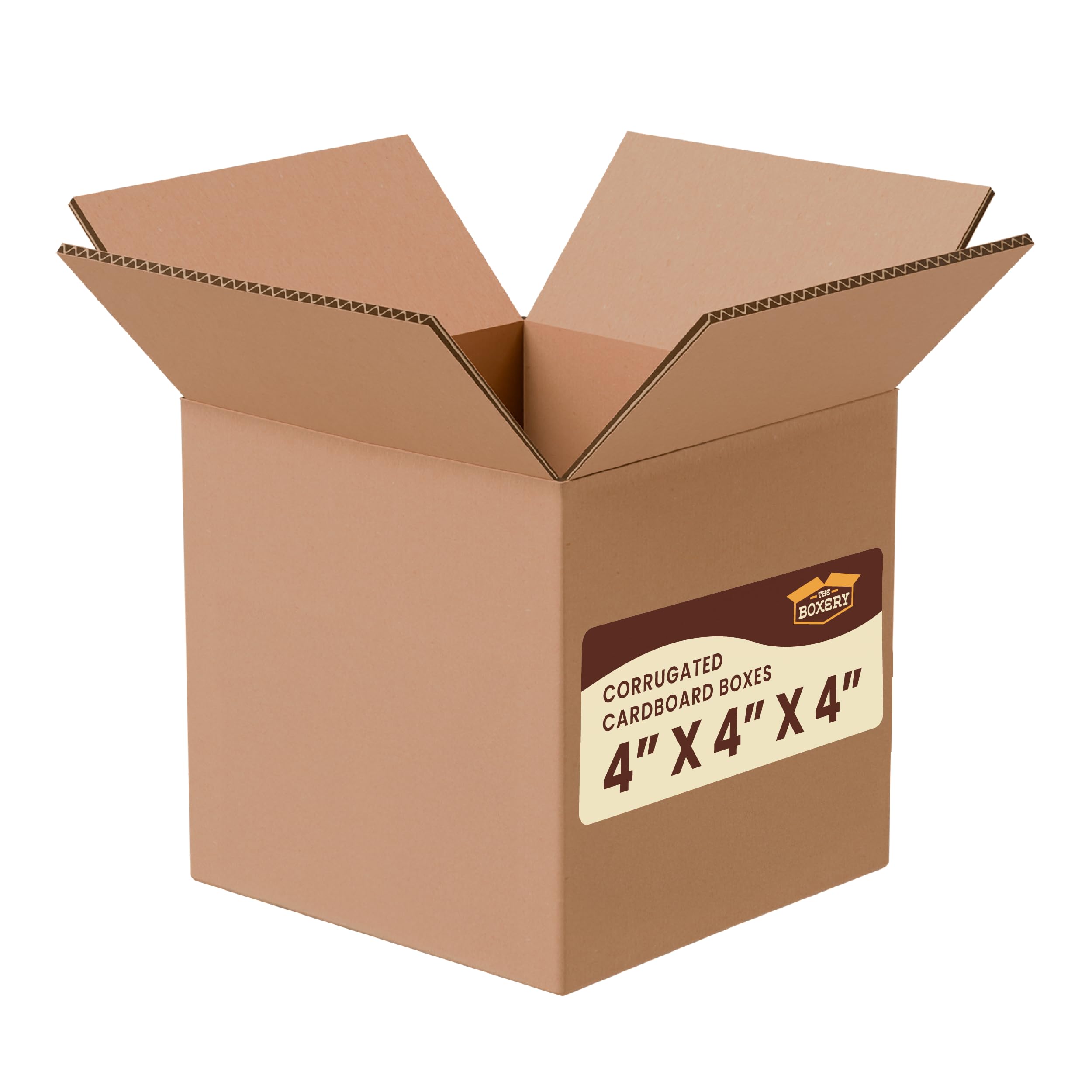 The Boxery 4"x4"x4" Corrugated Cardboard Boxes 25-Pack