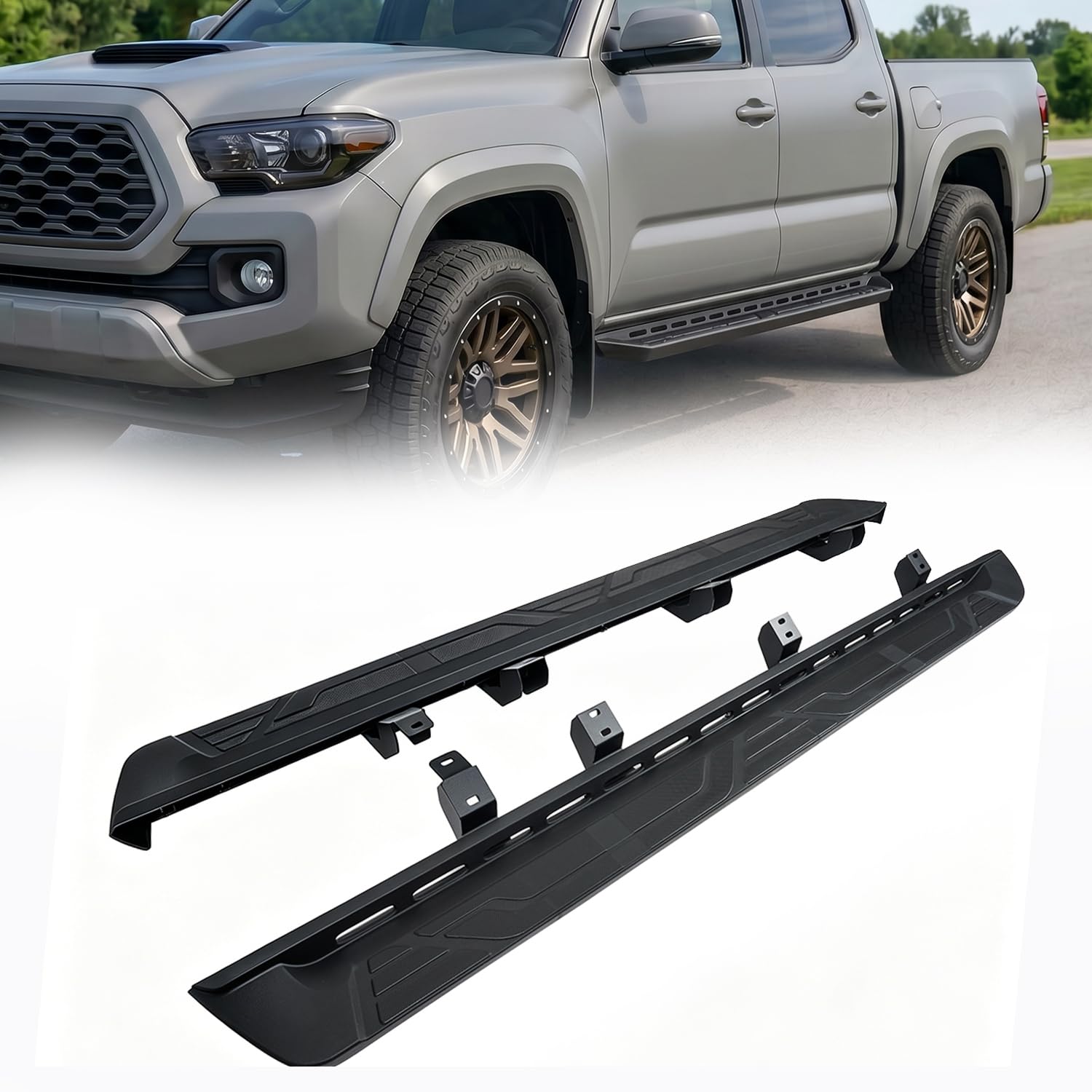 Photo 1 of **UNSURE IF EXACT ITEM** Dermon 6" Running Boards Compatible with 2005-2023 Toyota Tacoma 4-Door