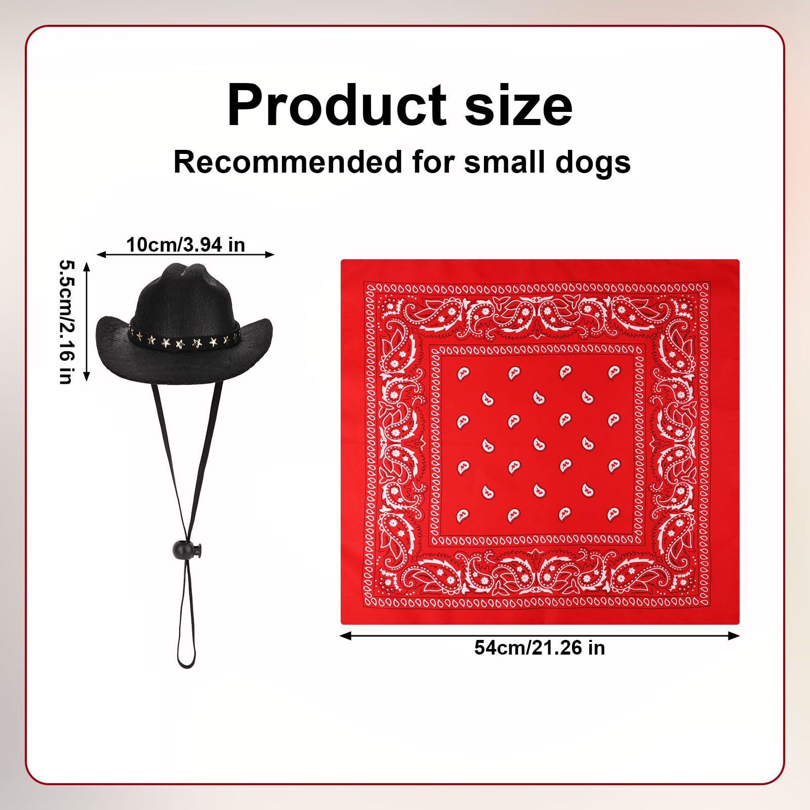 PEUTIER Kostium kowboja, psa i kota, kostium na Halloween, akcesoria dla małych zwierząt domowych (czarny, czerwony)