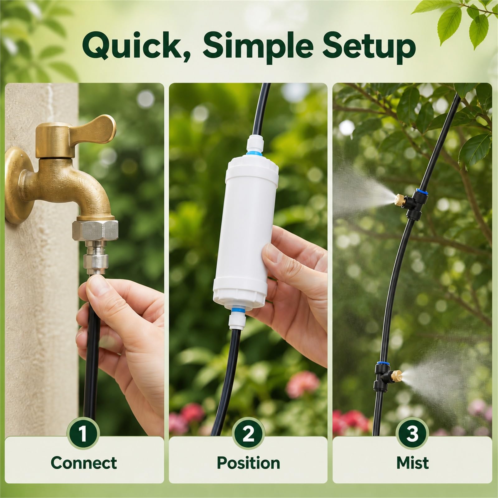 Impianto Irrigazione Giardino,Sprinkler Irrigazione System,Kit Irrigazione Goccia Giardino,Protect from Wind And Rain,Wear-Resistant,Suitable for Patios And Potted Plants