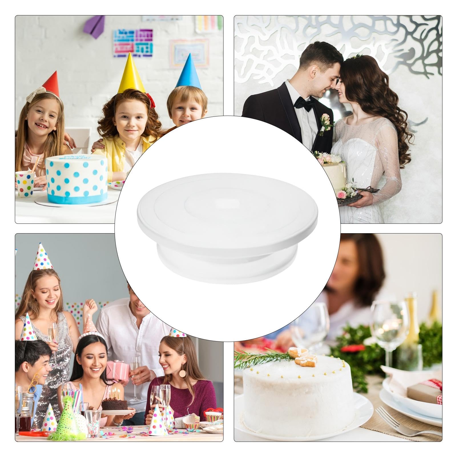 Giradischi Per Decorare Torte | Girevole 360° | In PP Impermeabile | Diametro 27.5 Cm | Multicolore - Foto 6