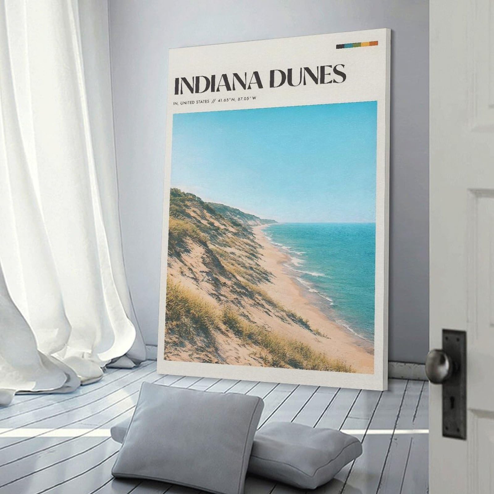 Junmoney Indiana Dunes National Park Wall Art Print, 08x12inch(20x30cm), for Front Hall, Corridor Or Welcome Spaces, Wall Decor to Refresh Empty Corners