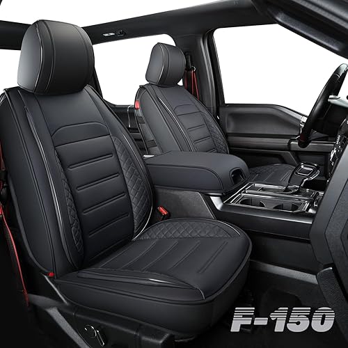 LUCKYMAN CLUB Fundas de asiento de piel sintética F150, aptas para 2015-2023 F150 SuperCrew SuperCab Cab 2017-2023 F250 F350 F450 Super Duty Crew disponible en Yaxa Peru