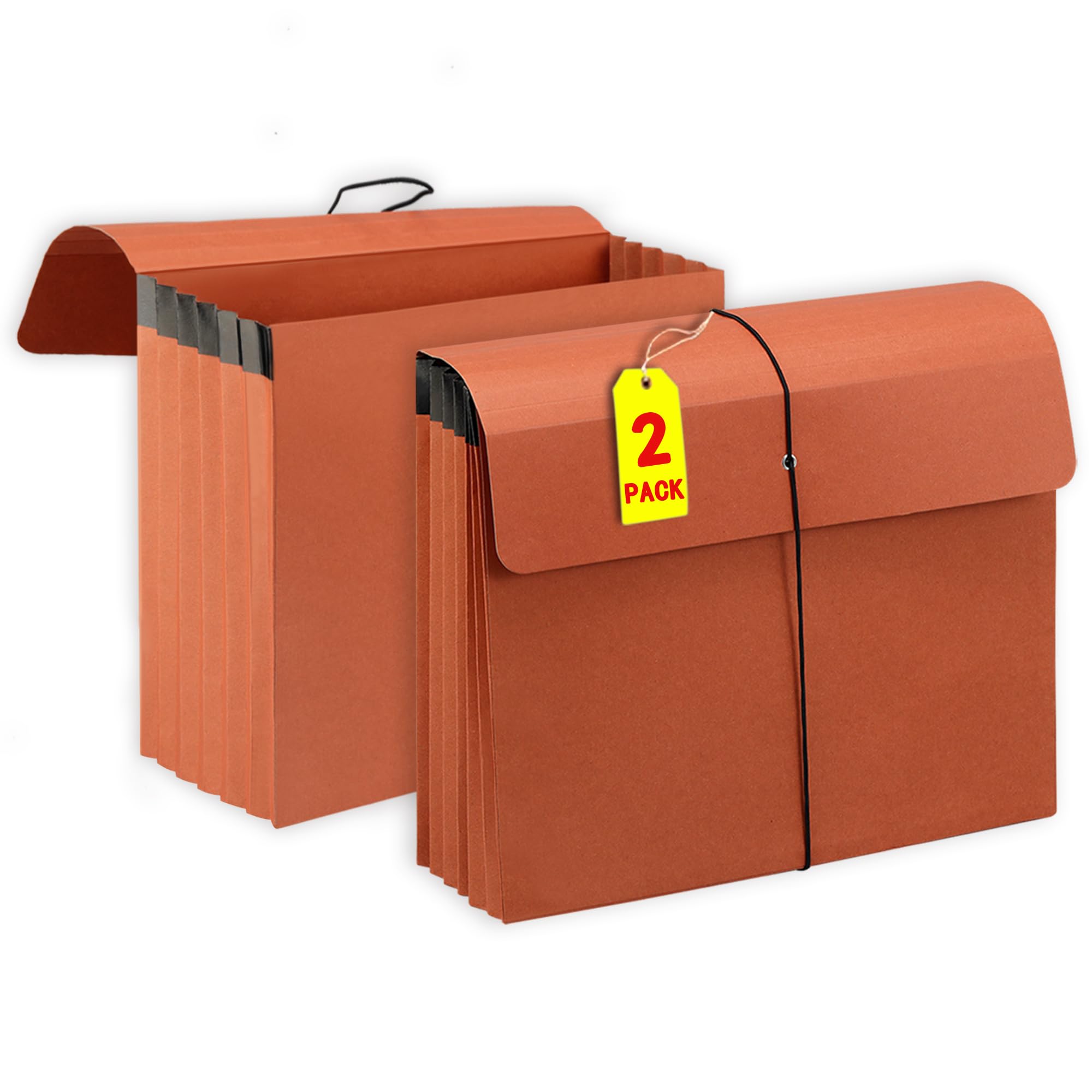 2 Packs Expanding File Folder with Flap and Cord Closure,5 Inch Expansion Accordion File Organizer,Letter Size