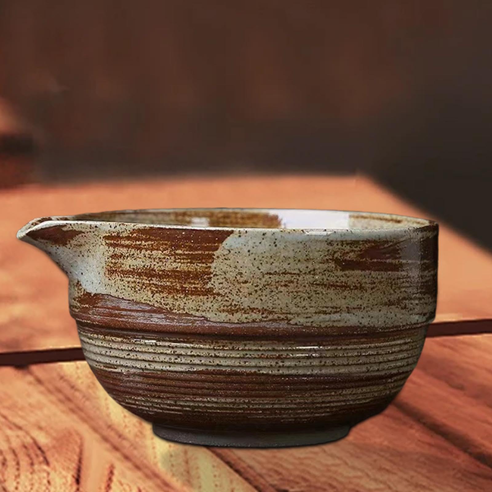 Ceramic Matcha Tea Bowl,Japanese Cup, Matcha Accessories,Handcrafted Mixing Bowl for Friends Tea Lovers Gift Family, green brown