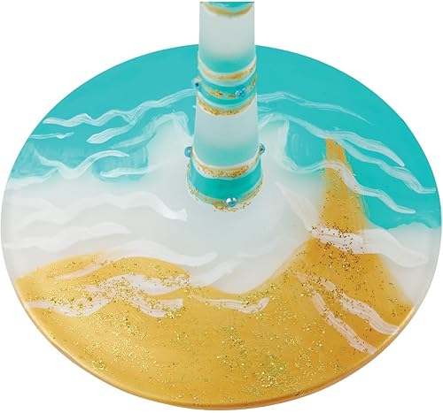 Miniatura 4 de Enesco Designs by Lolita Eternal Tides - Copa de vino artesanal pintada a mano, 15 onzas, multicolor