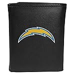 Siskiyou Sports NFL Los Angeles Chargers Tri-fold Wallet Large Logo, Black