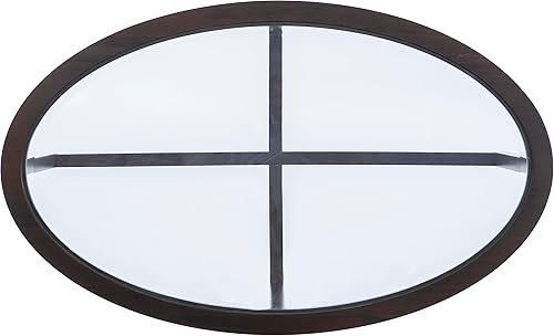 Miniatura 12 de Powell Marta Umber - Juego de mesa auxiliar y mesa auxiliar de madera marrón con tapa de cristal templado