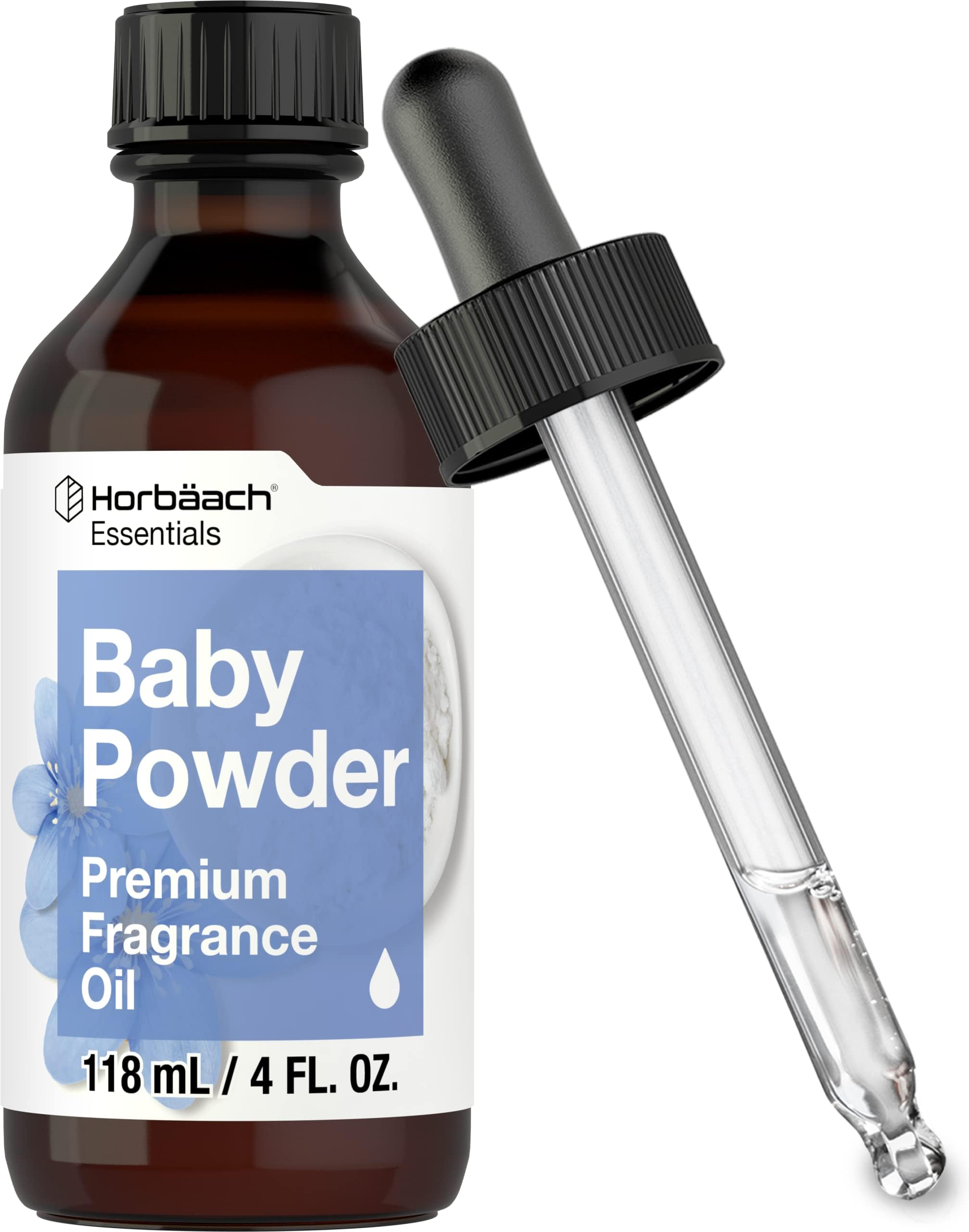 Horbรคach Baby Powder Fragrance Oil | 4 fl oz (118ml) | Premium Grade | for Diffusers, Candle and Soap Making, Aroma Spray, DIY Projects & More