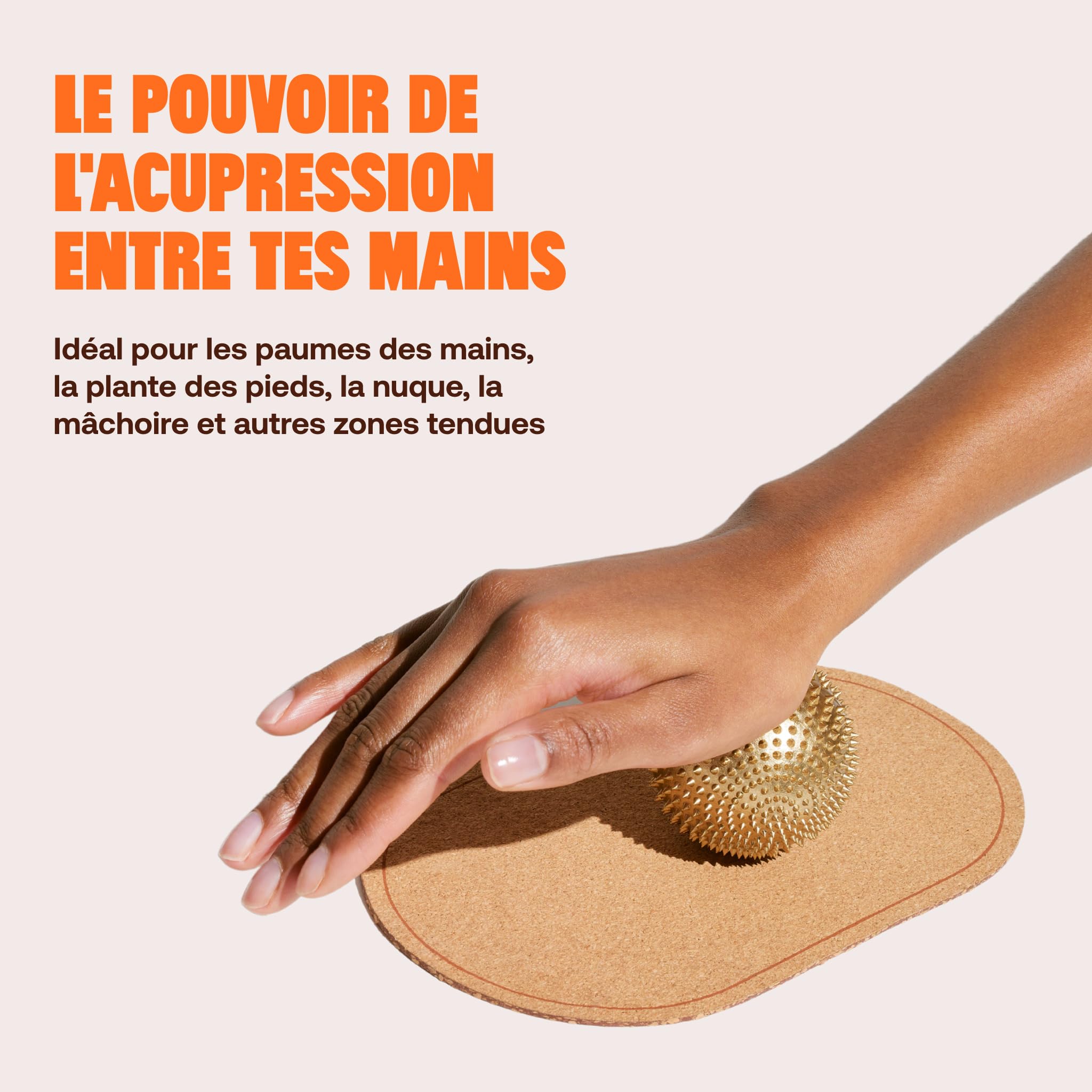 ShaktiMat [L'original depuis 2007] Balle de massage Acupression - Massage pieds, mains, cou, mollets - Anti-stress - Fabrication éthique - Avec tapis en liège naturel