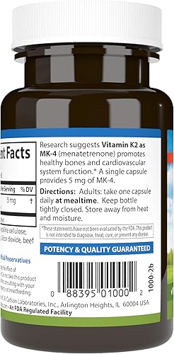 Vista 15 de Carlson - Vitamina K2, MK-4 (Menatetrenona), Suplemento de vitamina K, salud ósea y cardíaca, vitamina K2, sin soja, vitamina K-2, vitaminas K2, 180