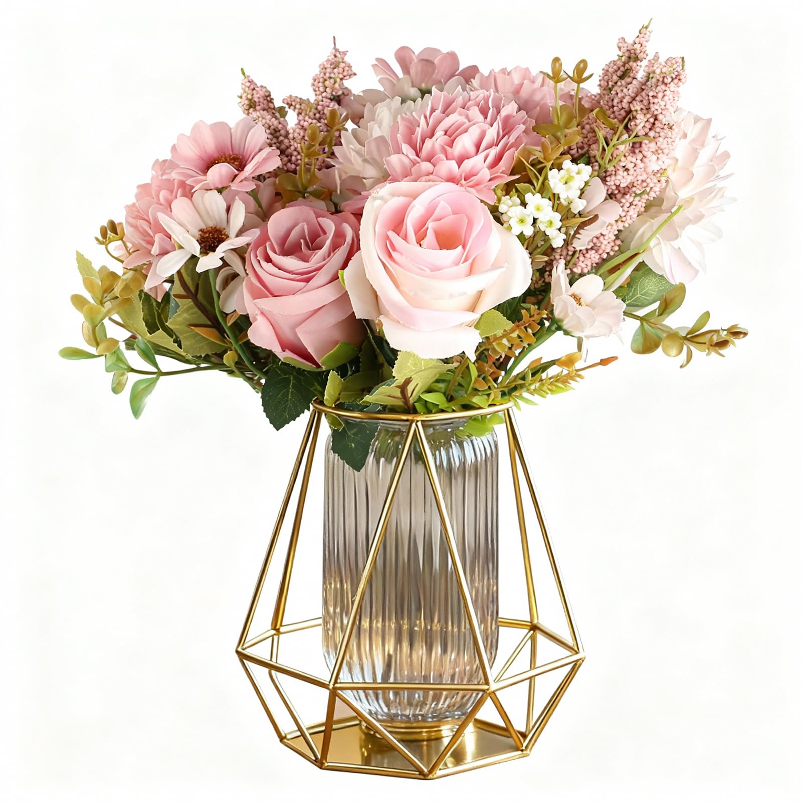 Amazon.de: 2 Bndel Knstlicher Blumenstrau, 33cm Rosen Pfingstrosen  Knstliche Blumenstrue, Fake Blumenstrau, Brautstrau Kunstblumenstrau,  Seidenblumen Wie Echt fr Hochzeit kche Heim Dekoblumen