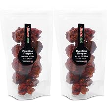 Cali Pepper Carolina Reaper Dried Chili Pods, 30 Count Whole Peppers, Extreme Heat Up to 2,200,000 SHU, Resealable Pouch for Hot Sauce, Chili, Salsas, Marinades