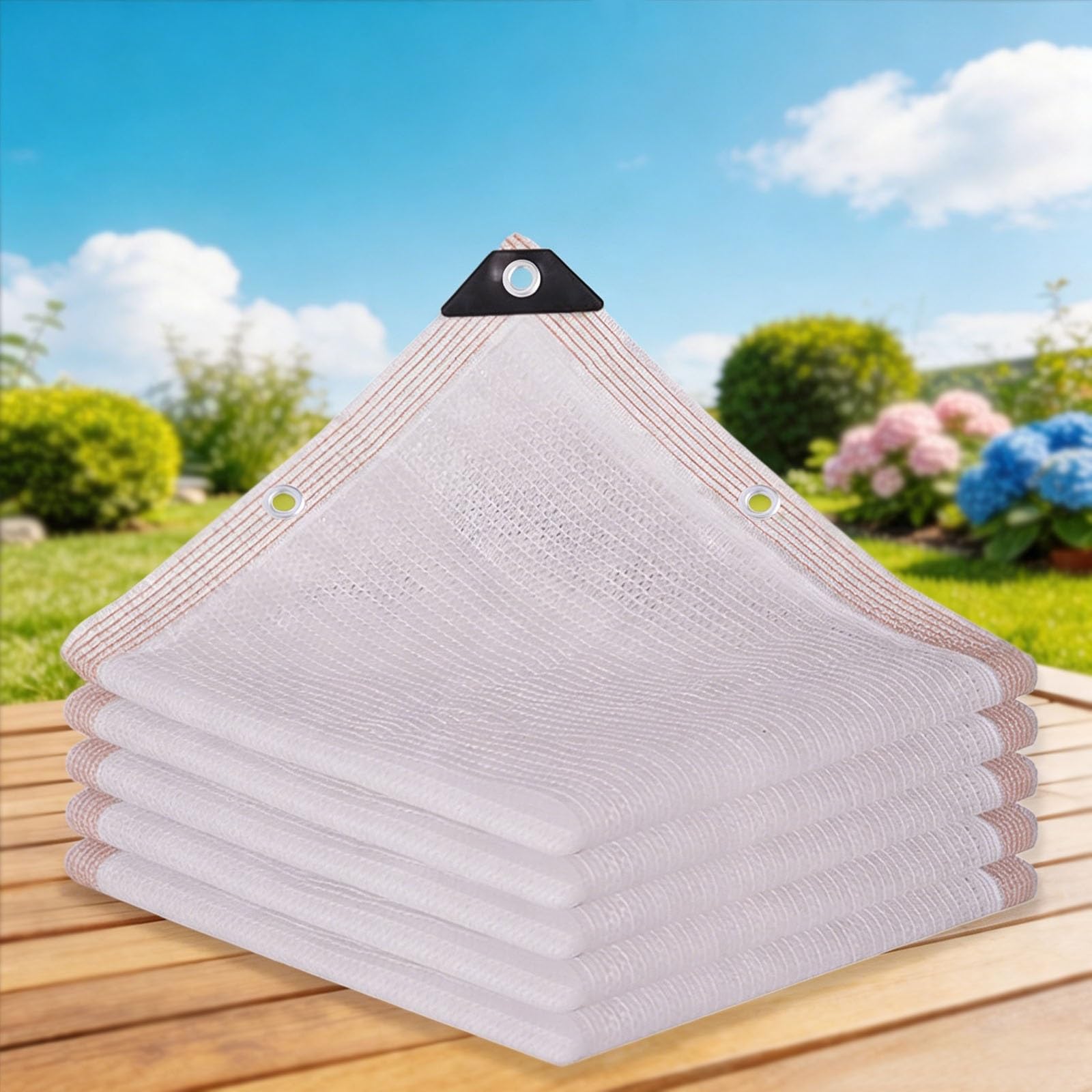 55% Malla De Sombreo Blanca,Malla De Sombreo con Ojales,Toldo Rectangular,Malla Sombra Exterior,Malla Ocultacion para Jardín, Plantas, Invernadero, Huerto, Gallinero, Caseta, Patio | 10x11m