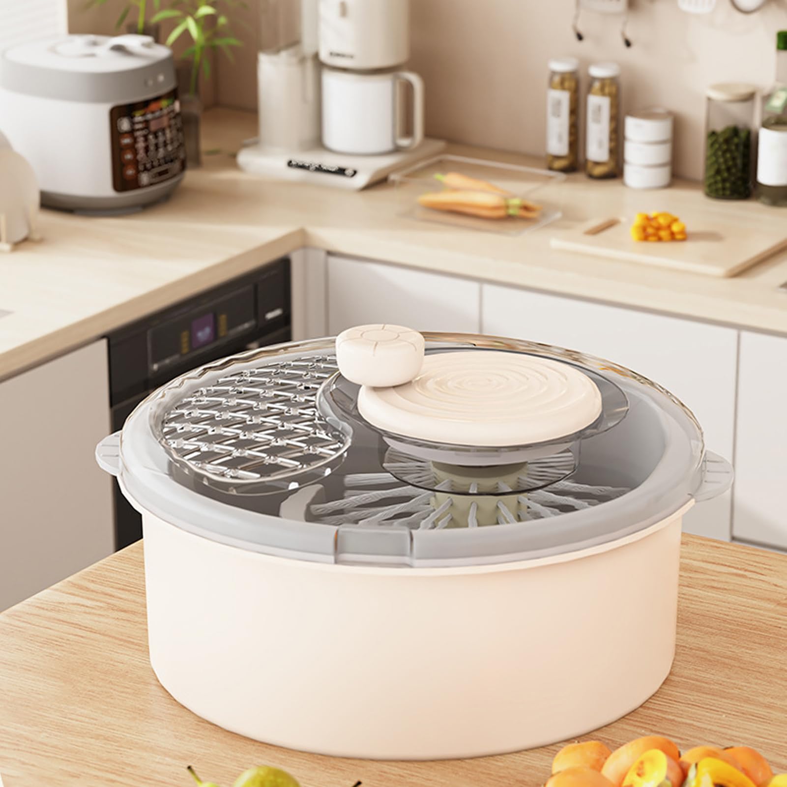 Centrifugadora para ensaladas - Secador de cocina giratorio, para verduras | Para la preparación de comidas Bayas Productos frutas y hortalizas Alimentos de cocina Lechuga Ensalada Fresa